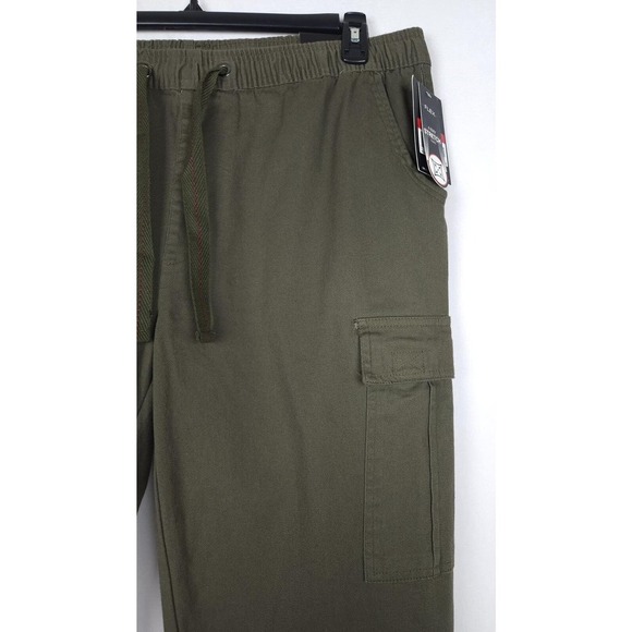 Galaxy By Harvic Men's Stretch Utility Drawstring Cargo Joggers Olive Large NWT - Picture 5 of 6